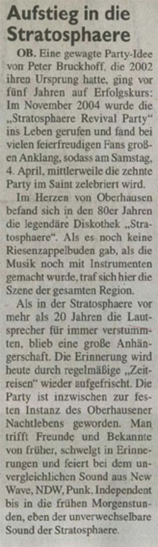 Artikel im Oberhausener Wochenanzeiger vom 25.03.09